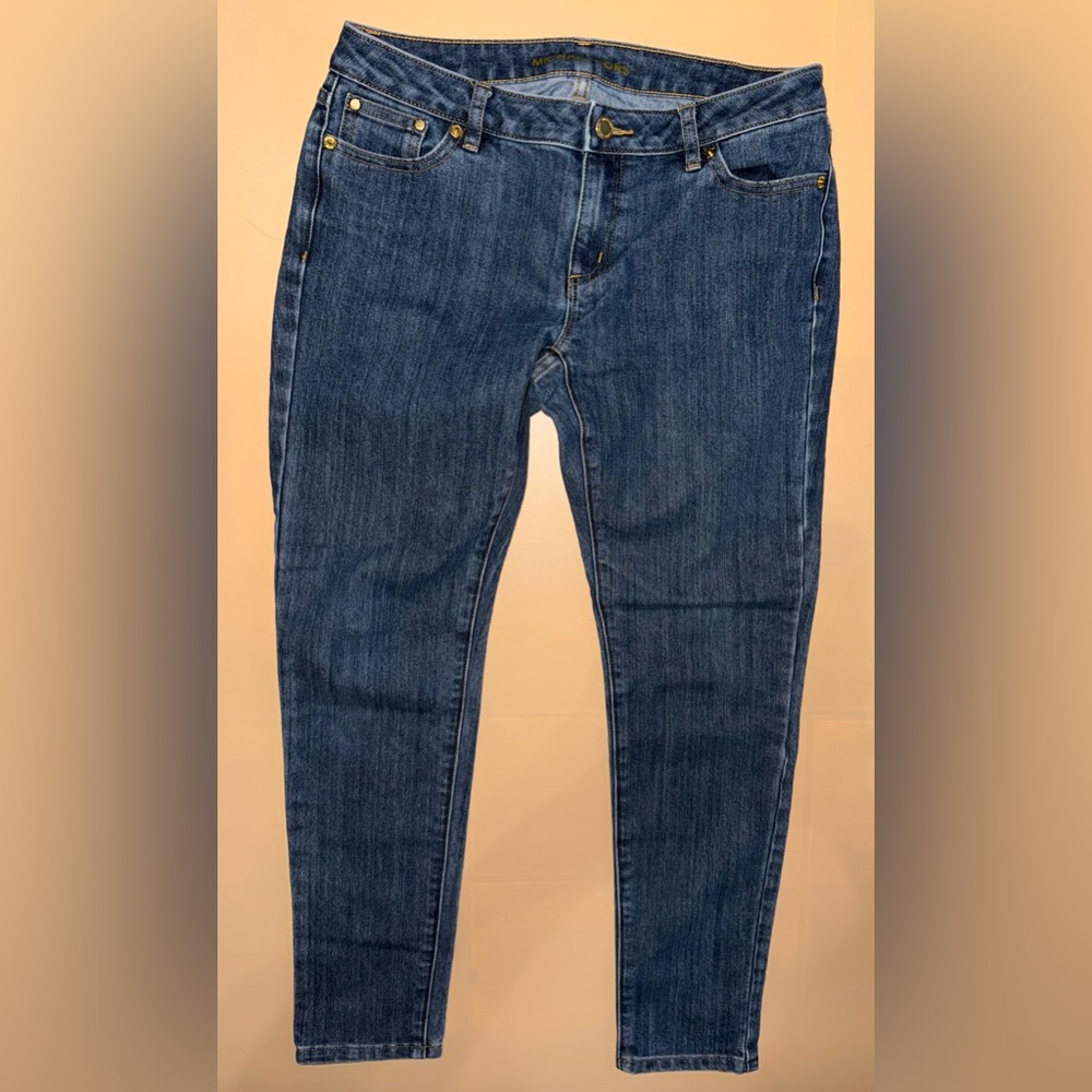 Michael Kors Women’s Izzy Skinny Blue Jeans; MK logo; Size 4 P